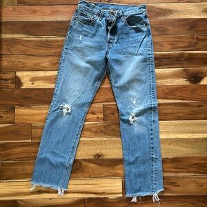 Levi’s Straight Leg Distressed Jeans